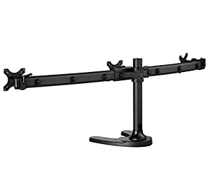 Atdec SD-FS-T Spacedec Triple Monitor Mount with Freestanding or Bolt Through Mounting Option and 75x75/100x100mm VESA Support, Black