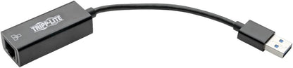 Tripp Lite USB 3.0 SuperSpeed to Gigabit Ethernet NIC Network Adapter 10/100/1000 Mbps(U336-000-R), Black 1-Port Black