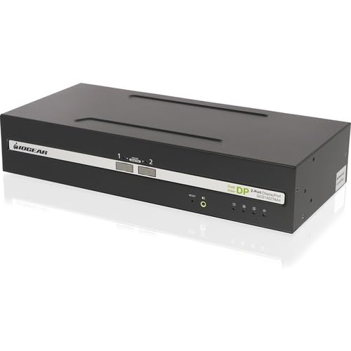 IOGEAR 2-Port 4K30HZ Dual View DISPLAYPORT PP4.0 Secure KVM Switch W/Audio Connections.
