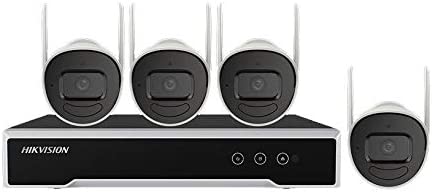 Hikvision usa HIKVISON 4-Channel 4MP Wi-Fi NVR with 1TB HDD &amp; 4 4MP HD Wi-Fi Bullet Cameras Kit for Home and Business