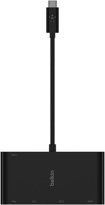 Belkin USB C Hub, 5-in-1 MultiPort Docking Station - USB C Docking Station for iPad, iPad Pro, iPad Mini &amp; MacBook - 1000W USB-C Power Delivery Gigabit Ethernet, USB-A 3.0, VGA, 4K HDMI &amp; USB-C USB-C Multimedia Adapter + 100W Charge Adapter
