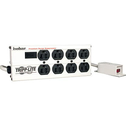 Tripp Lite by Eaton Isobar 8-Outlet Surge Protector, 12 ft. Cord with Right-Angle Plug, 3840 Joules, Remote Master Switch, Metal Housing - Receptacles: 8 x NEMA 5-15R - 2350J
