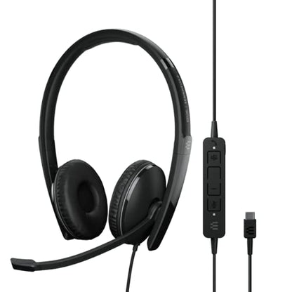 EPOS Enterprise Sennheiser Adapt 160T ANC USB-C (1000221) Wired, Double-Sided Headset – USB-C Connectivity, MS Teams Certified, UC Optimized – Active Noise Canceling - Call Control - Black
