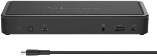 Belkin USB C Docking Station, Type C Hub with 2 HDMI 2.0, 2 DisplayPort 1.4, 3 USB C Ports, 5 USB A Ports, and 1 Gigabit Ethernet Port for MacBook Pro 16, 15, 13, Air, XPS, and Other USB C Devices