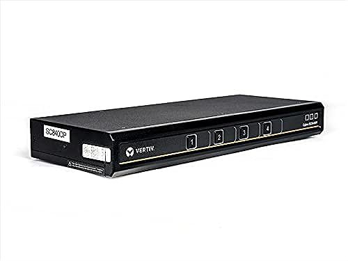 Avocent Vertiv Cybex SC800 Secure KVM Switch, Single Monitor, 4 Port, Universal DisplayPort, USB-C, NIAP Version V4.0 Certified, UHD 4K at 60Hz, Universal Port, KVM Switchbox (SC840DPHC-400) USB-C 4-Port SC840 (4-Port)