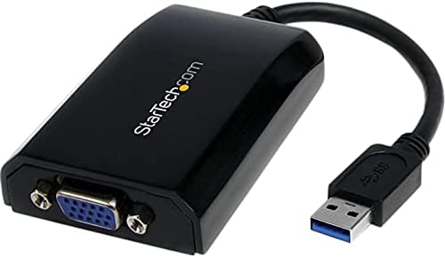 StarTech.com USB to VGA Adapter - 1920x1200 - External Video &amp; Graphics Card - Dual Monitor - Supports Mac &amp; Windows and Mirror &amp; Extend Mode (USB2VGAPRO2),Black USB 2.0 to VGA (DL Certified)