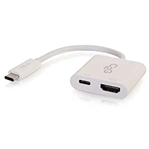 C2g/ cables to go C2G 29532 USB-C to 4K UHD HDMI Audio/Video Adapter Converter with Power Delivery, White USB C To HDMI white
