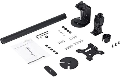 StarTech.com Single Monitor Desk Mount - Single Screen Heavy Duty Pole Mount for up to 34inch VESA Compatible Displays - Ergonomic Height Adjustable Monitor Arm Mount - Desk Clamp/Grommet (ARMPIVOTV2) Black Desk &amp; Grommet Clamp