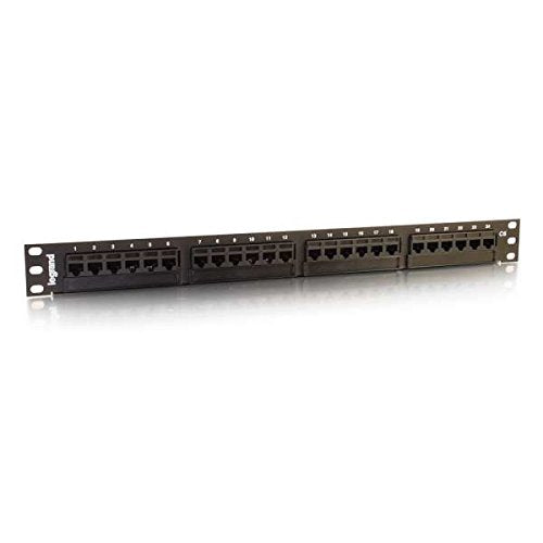 C2G 37199 24-Port Cat6 110-Type Patch Panel, Black Cat6 24-PORT