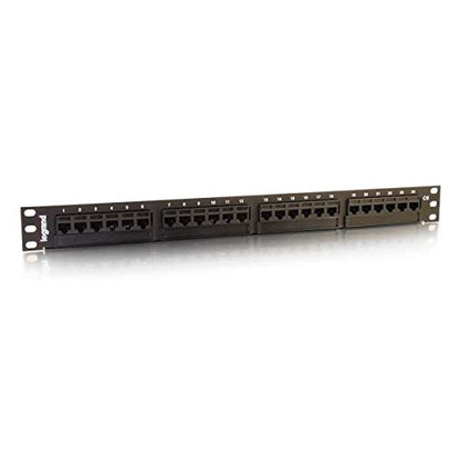 C2G 37199 24-Port Cat6 110-Type Patch Panel, Black Cat6 24-PORT