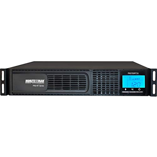 Minuteman PRO-RT PRO750RT2U 750VA Tower/Rack/Wall Mountable UPS - 2U Tower/Rack/Wall Mountable - AVR - 5 Minute Stand-by - 120 V AC Input - 120 V AC Output - Simulated Sine Wave - USB - LCD Display