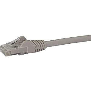 StarTech.com 8ft CAT6 Ethernet Cable - Gray CAT 6 Gigabit Ethernet Wire -650MHz 100W PoE RJ45 UTP Network/Patch Cord Snagless w/Strain Relief Fluke Tested/Wiring is UL Certified/TIA (N6PATCH8GR) Gray 8 ft / 2.4 m 1 Pack