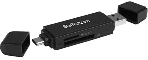 StarTech.com USB Memory Card Reader - USB 3.0 SD Card Reader - Compact - 5Gbps - USB Card Reader - MicroSD USB Adapter (SDMSDRWU3AC) USB 3.0 (USB-C, USB-A) Multi-Card