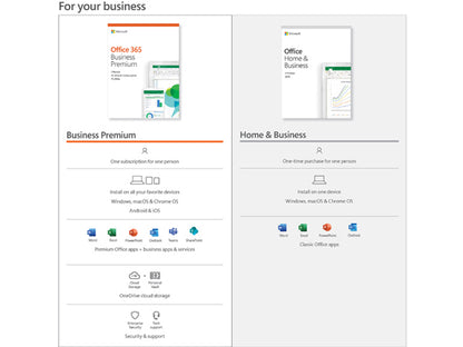 Microsoft Office Home and Business 2019 | 1 device, Windows 10 PC/Mac Key Card