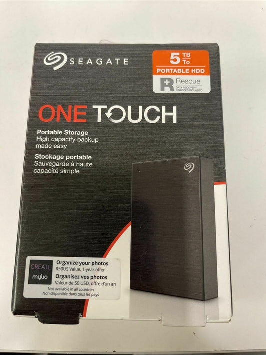 Seagate One Touch STKC5000400 5 TB Portable Hard Drive - 2.5 External - Black