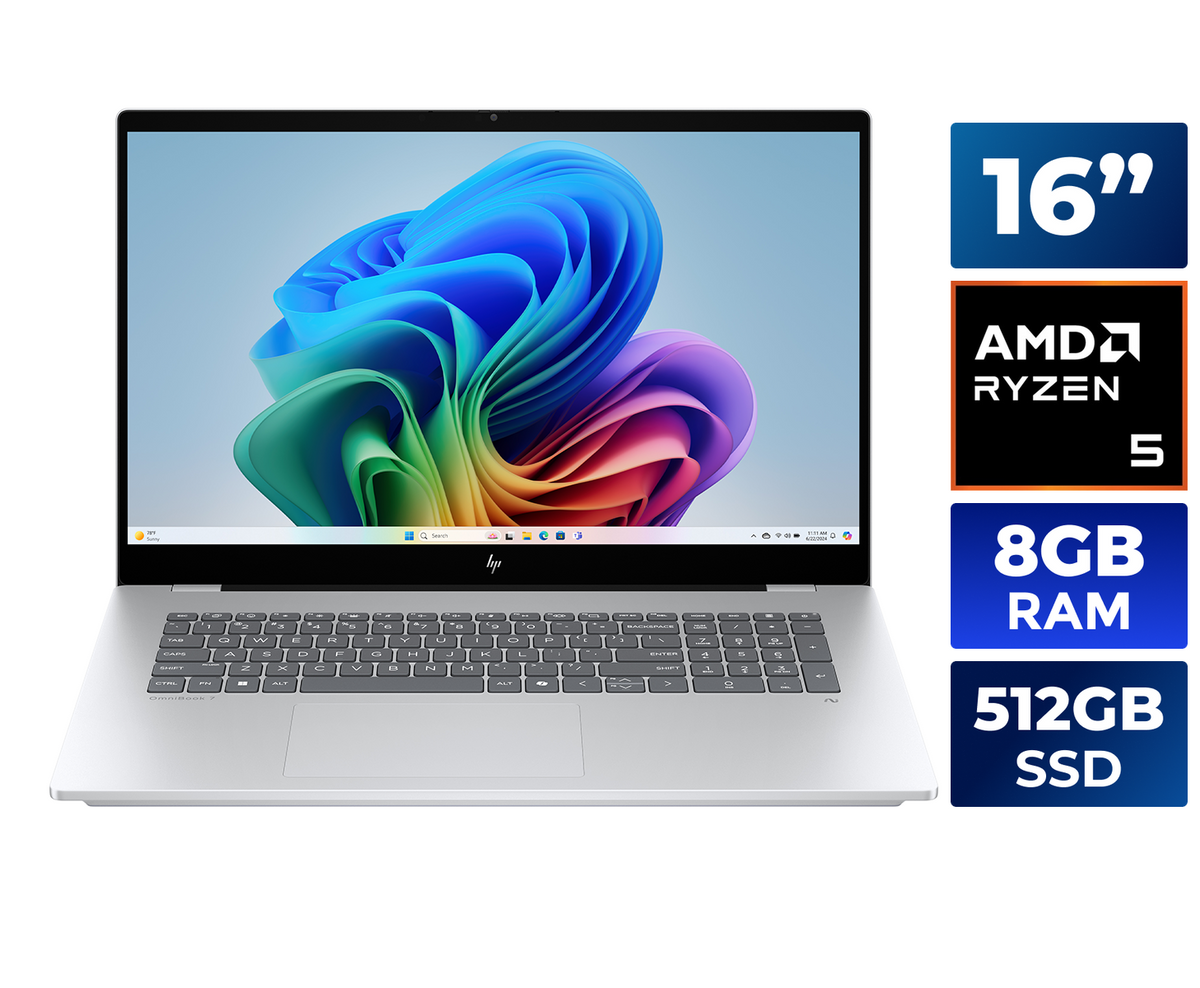 HP OmniBook 3 16.0 AMD Ryzen 5 40 8GB Memory LPDDR5 5500 512GB NVMe SSD Windows 11 Home 16-by0000ca