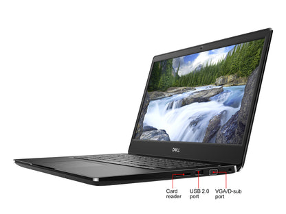 DELL Laptop Latitude 3400 Intel Core i5-8265U 8GB Memory 256 GB SSD Intel UHD Graphics 620 14.0" Windows 10 Pro 64-bit PT7PN