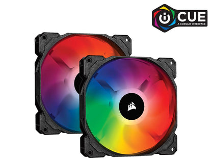 Manufacture Refurbished - CORSAIR iCUE SP140 RGB PRO Performance 140mm Dual Fan Kit with Lighting Node CORE - CO-9050096-WW
