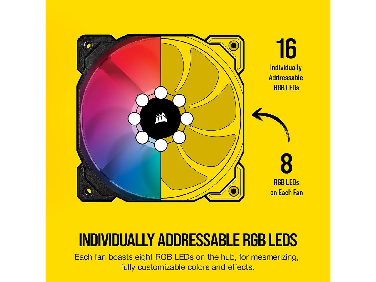 Manufacture Refurbished - CORSAIR iCUE SP140 RGB PRO Performance 140mm Dual Fan Kit with Lighting Node CORE - CO-9050096-WW