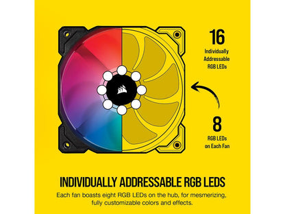 Manufacture Refurbished - CORSAIR iCUE SP140 RGB PRO Performance 140mm Dual Fan Kit with Lighting Node CORE - CO-9050096-WW