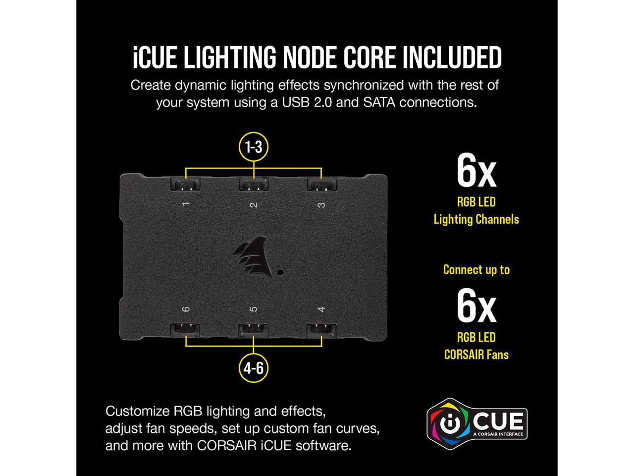 Manufacture Refurbished - CORSAIR iCUE SP140 RGB PRO Performance 140mm Dual Fan Kit with Lighting Node CORE - CO-9050096-WW
