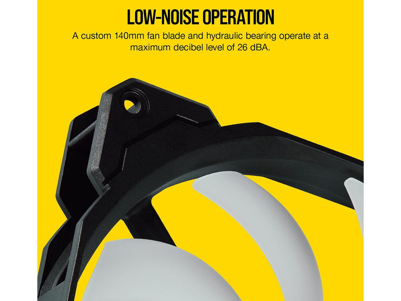 Manufacture Refurbished - CORSAIR iCUE SP140 RGB PRO Performance 140mm Dual Fan Kit with Lighting Node CORE - CO-9050096-WW