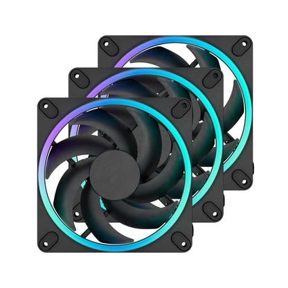 Fractal Design Momentum 14 RGB PWM Black 140 mm ARGB LED FDB (Fluid Dynamic Bearing) PC Case Fan (3-pack)