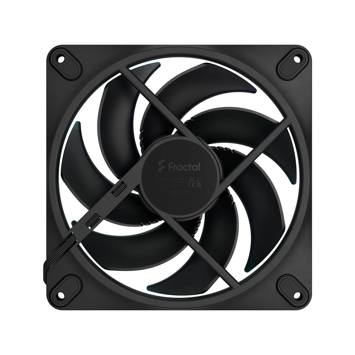 Fractal Design Momentum 14 RGB PWM Black 140 mm ARGB LED FDB (Fluid Dynamic Bearing) PC Case Fan (3-pack)
