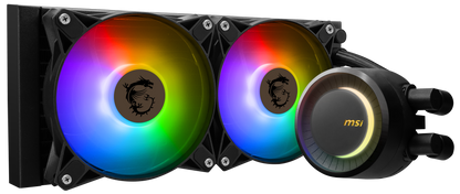 MSI MAG CoreLiquid E240 Black - AIO ARGB CPU Liquid Cooler - Rotating Cap Design - 240mm Radiator - Dual 120mm ARGB PWM Fans - LGA 1700 Ready / AM5 Compatible