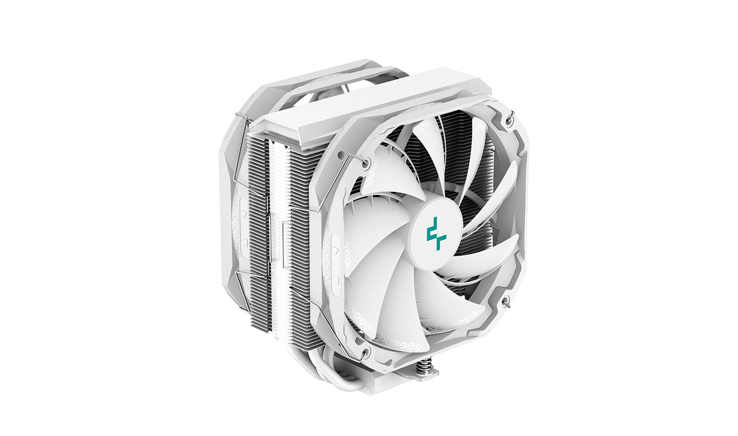 DeepCool AS500 PLUS WH CPU Air Cooler with 2 140mm PWM Fan, A-RGB Top Cover, 5 Heat Pipe Design