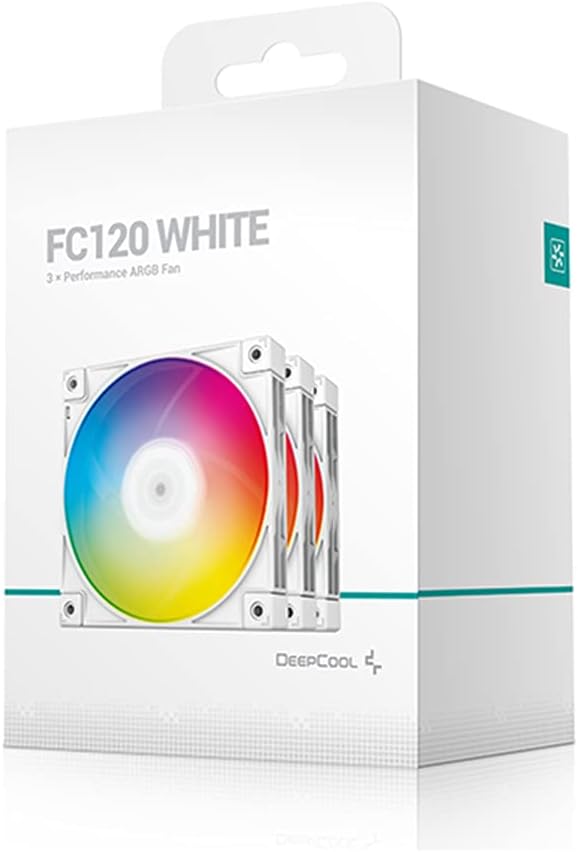 Deepcool FC120-3 in 1 WHITE-3 IN 1 Performance 120 mm Addressable RGB LED Case Fan, White 3 pack R-FC120-WHAMN3-G-1 Hydro Bearing