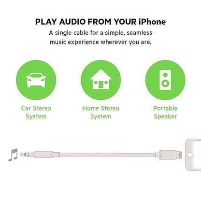 3.5mm to Lightning Audio Cable (6ft) 6' - Dealtargets.ca