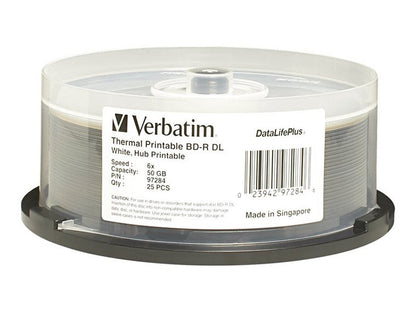 Verbatim DataLifePlus - 25 X BD-R DL - 50 GB 6x - White - Thermal Transfer Printable Surface 97284