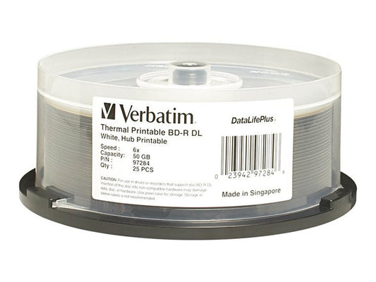 Verbatim DataLifePlus - 25 X BD-R DL - 50 GB 6x - White - Thermal Transfer Printable Surface 97284