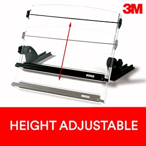 3M Adjustable Document Copy Holder, In - line with Monitor Minimizing Head and Neck Movement, 150 Sheet Capacity Holds Sheets to Books, Elastic Line Guide Keeps Pages Open, 14" Wide, Black (DH630) - Dealtargets.ca