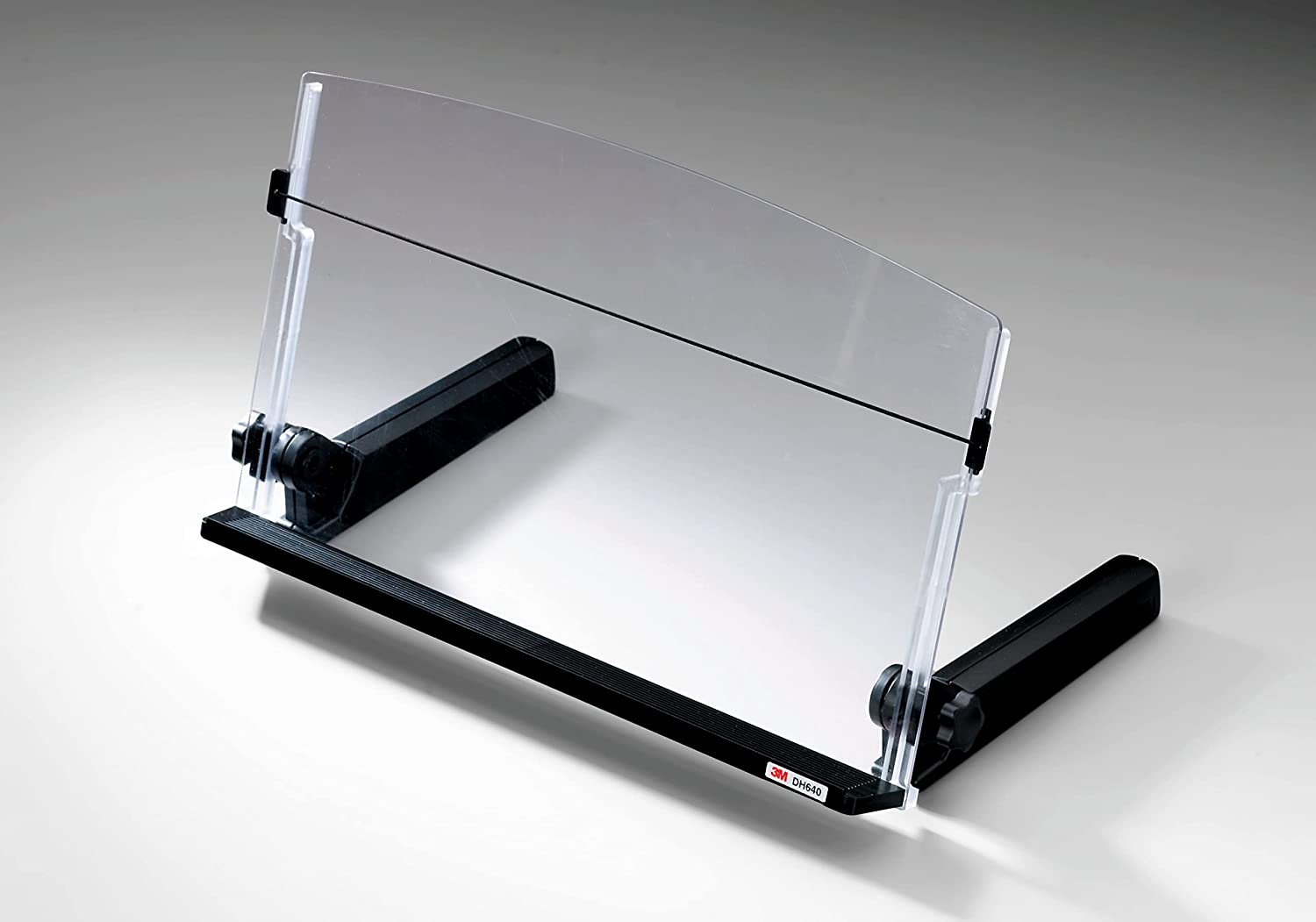 3M Adjustable Document Copy Holder, In - line with Monitor Minimizing Head and Neck Movement, 300 Sheet Capacity Holds Sheets to Books, Elastic Line Guide Keeps Pages Open, 18" Wide, Black (DH640),Black/Clear - Dealtargets.ca