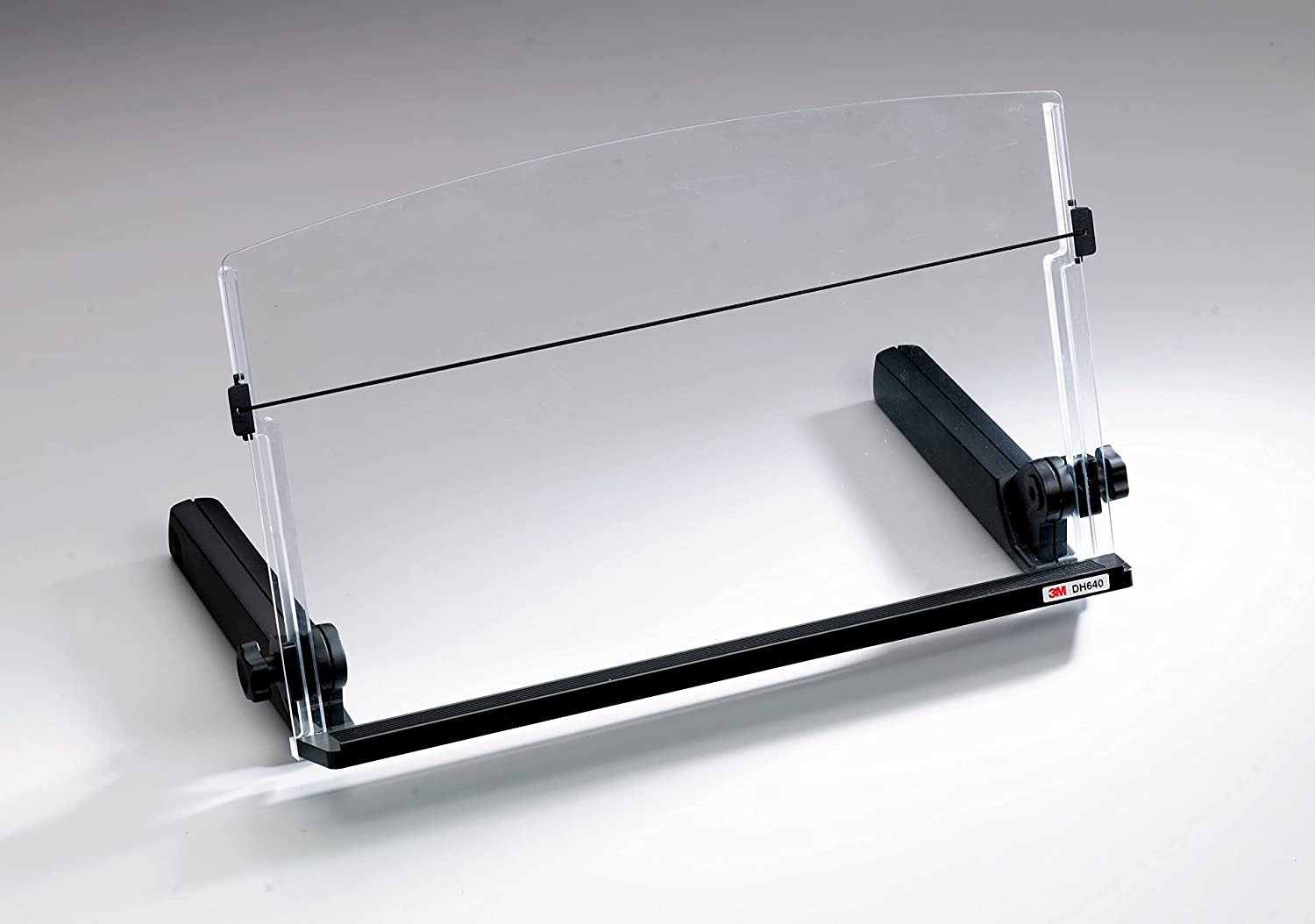 3M Adjustable Document Copy Holder, In - line with Monitor Minimizing Head and Neck Movement, 300 Sheet Capacity Holds Sheets to Books, Elastic Line Guide Keeps Pages Open, 18" Wide, Black (DH640),Black/Clear - Dealtargets.ca