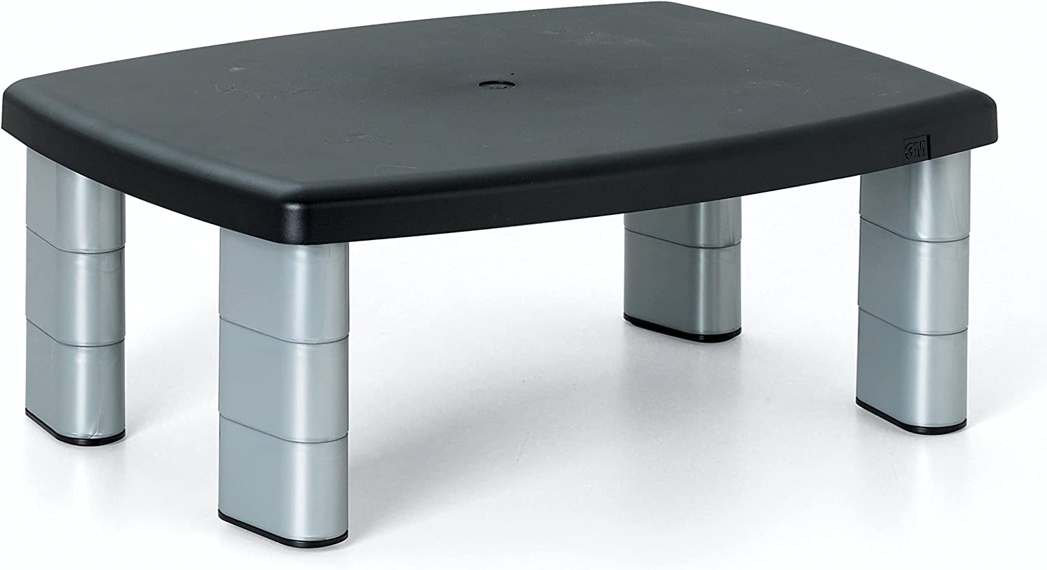 3M Adjustable Monitor Stand Riser, Three Leg Segments Simply Adjust Height, Sturdy Platform Holds Up to 80 lbs for Monitors, Laptops, and Printers, Space for Storage Underneath, Silver/Black (MS80B) - Dealtargets.ca