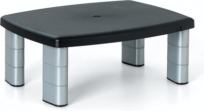 3M Adjustable Monitor Stand Riser, Three Leg Segments Simply Adjust Height, Sturdy Platform Holds Up to 80 lbs for Monitors, Laptops, and Printers, Space for Storage Underneath, Silver/Black (MS80B) - Dealtargets.ca