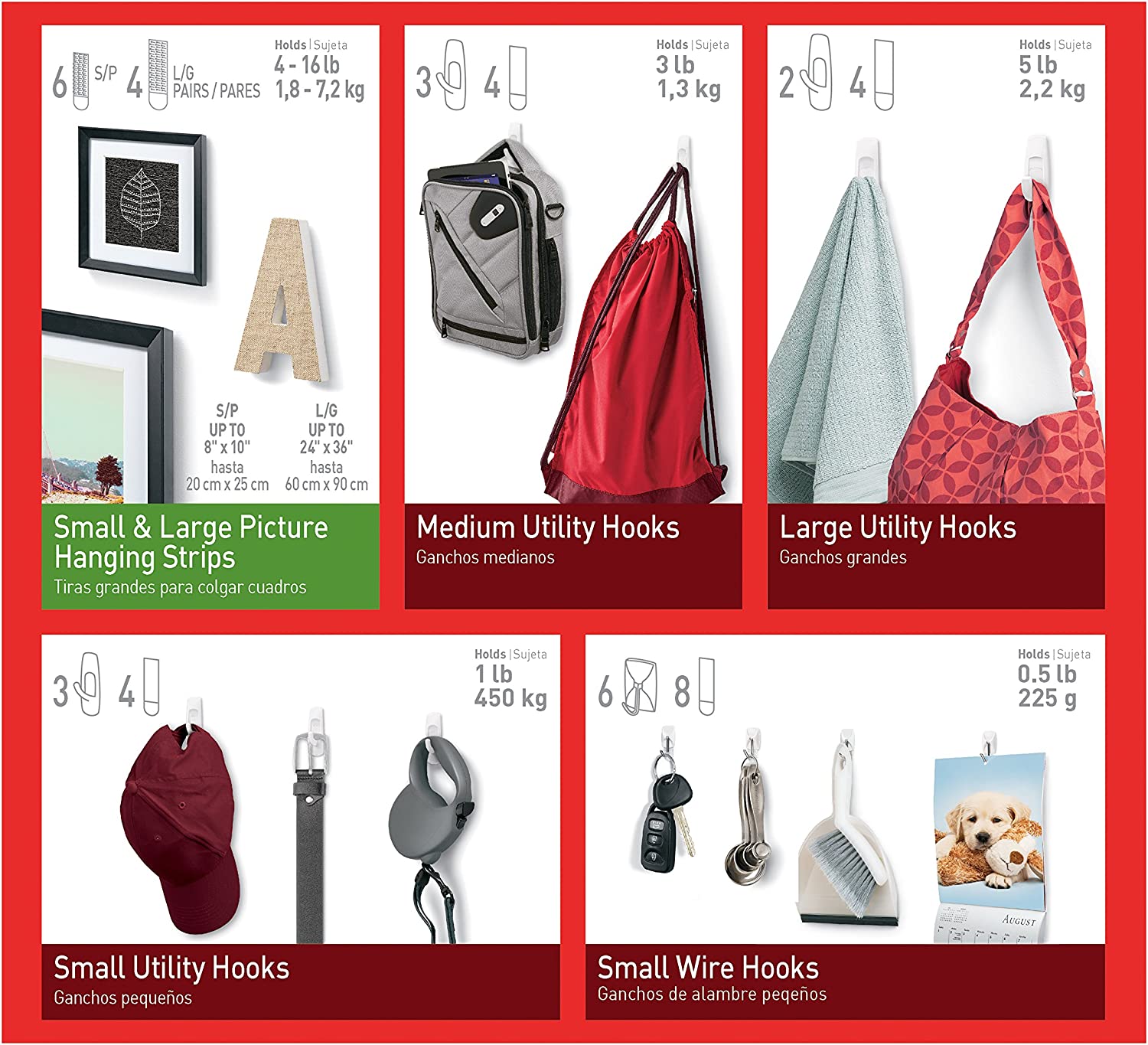 3M Compatible parts Command Large Hook Value Pack, 5 lb Capacity , 3 Hooks 6 Large Strips, (17003C - VP) - Dealtargets.ca