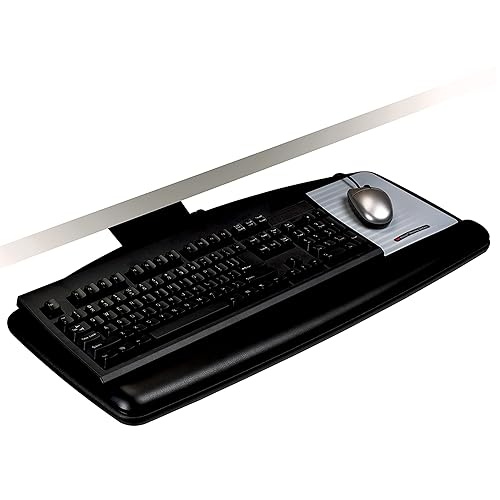3M Easy Adjust Keyboard Tray, Standard Platform, 23" Track, Black - Dealtargets.ca