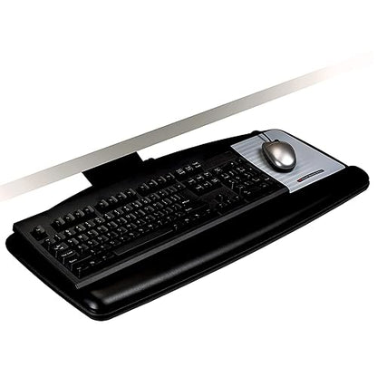 3M Easy Adjust Keyboard Tray, Standard Platform, 23" Track, Black - Dealtargets.ca
