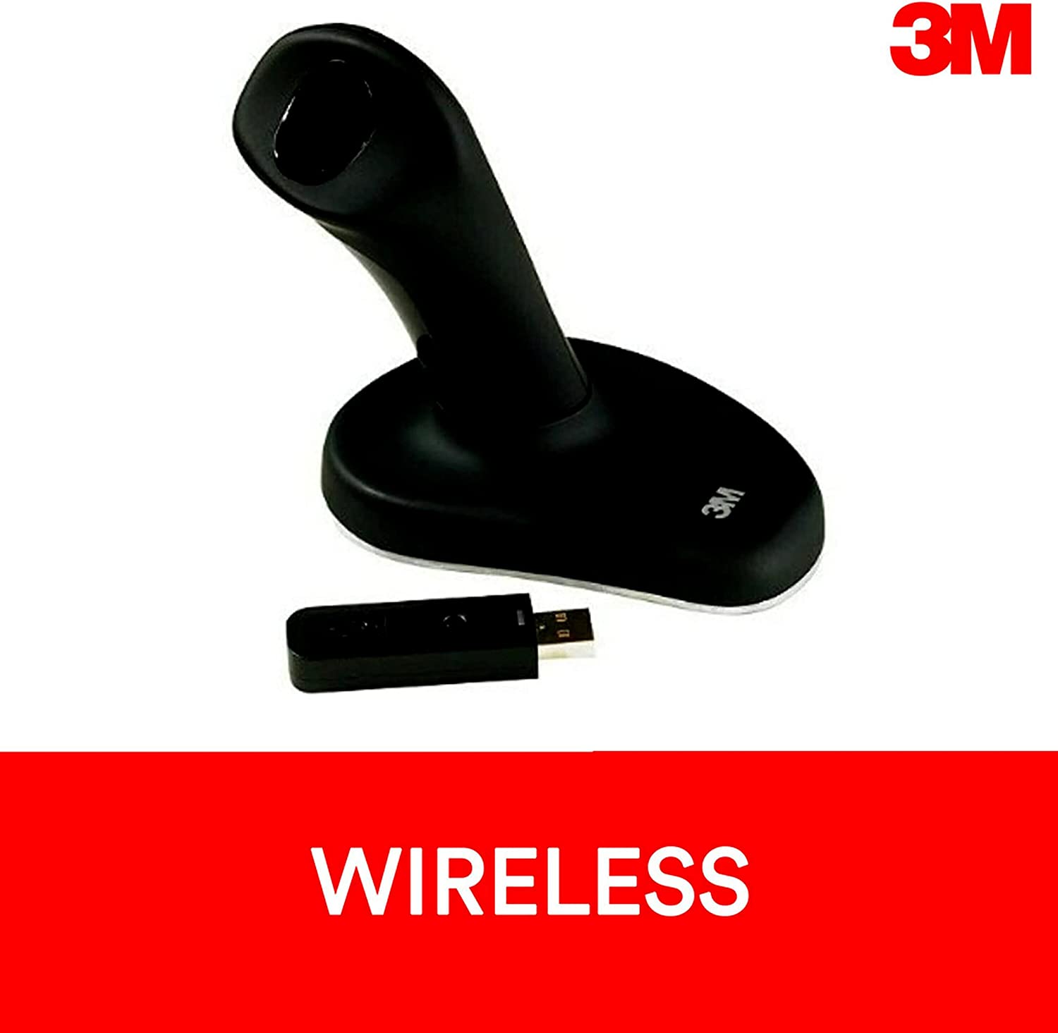 3M EM550GPL Wireless Ergonomic Optical Mouse, Patented Vertical Grip Design, USB Plug and Play, Large Size,black Large Wireless - Dealtargets.ca