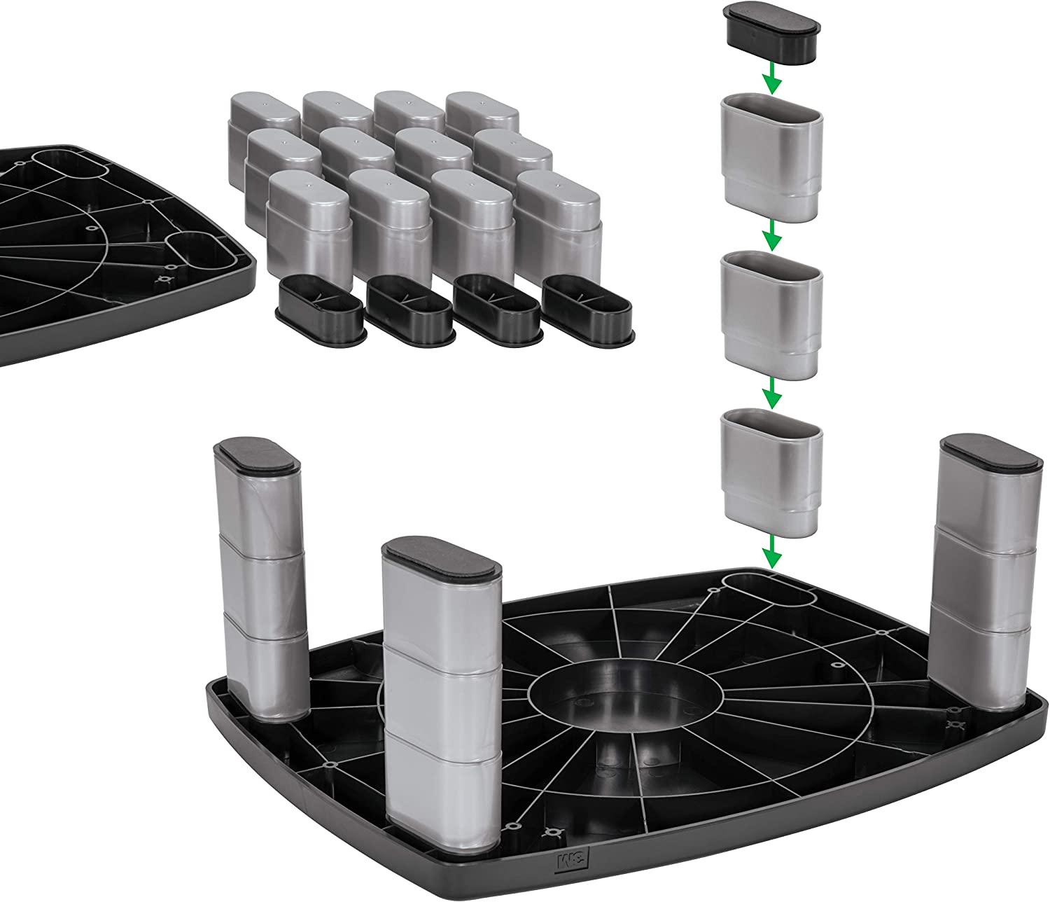 3M Extra Wide Adjustable Monitor Stand, Three Leg Segments Simply Adjust Height from 1" to 5 7/8", Sturdy Platform Holds Up to 40 lbs, 16 - inch Space Between Columns for Storage, Silver/Black (MS90B) 20 - Inches Wide 1 Pack - Dealtargets.ca