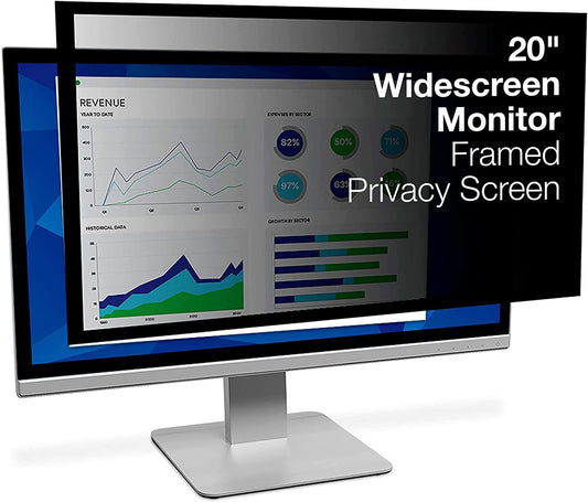 3M Framed Privacy Filter for 20" Widescreen Monitor (16:10) (PF200W1F) Black 20" Widescreen Monitor 16:10 - Dealtargets.ca