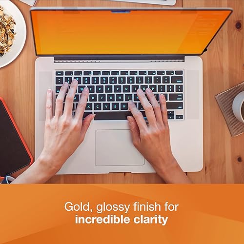 3M Gold Privacy Filter for MacBook Pro 16 with Comply Attachment System for Flip - Share, Reversible Gold/Black, Reduces Blue Light, Screen Protection (GFNAP009) 16" Apple MacBook Pro - Dealtargets.ca