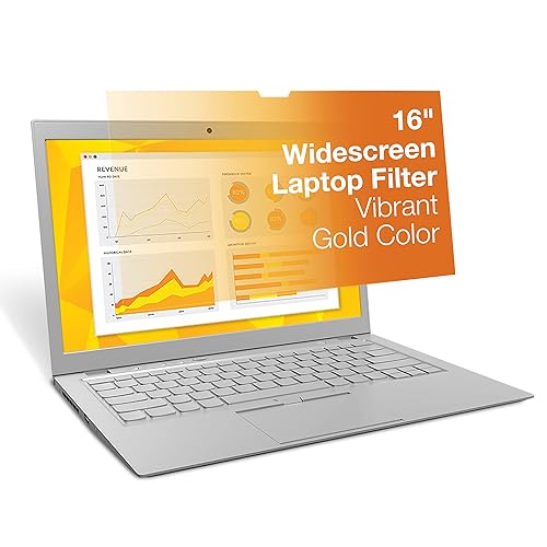 3M Gold Privacy Filter for MacBook Pro 16 with Comply Attachment System for Flip - Share, Reversible Gold/Black, Reduces Blue Light, Screen Protection (GFNAP009) 16" Apple MacBook Pro - Dealtargets.ca