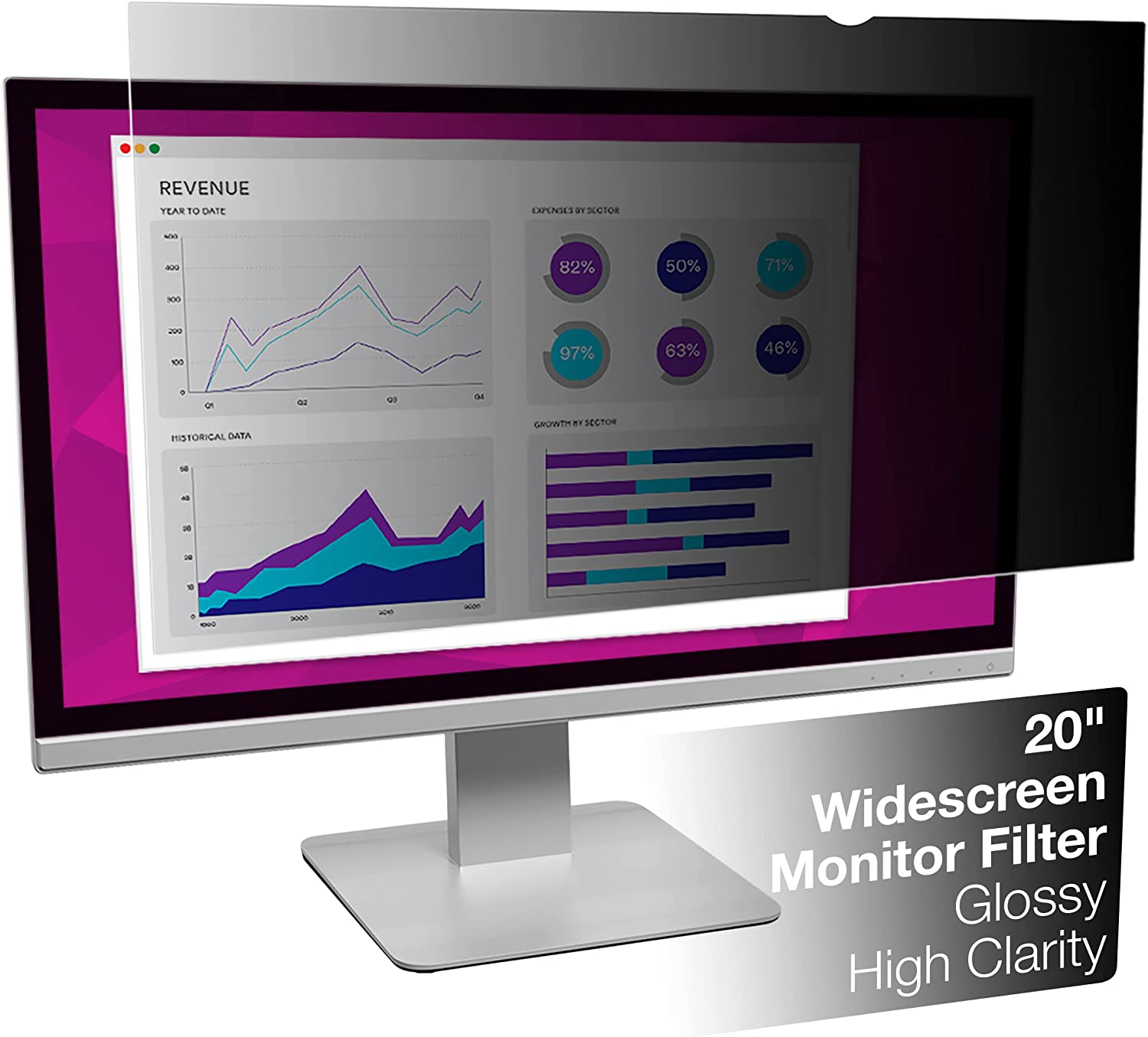 3M High Clarity Privacy Filter for 20" Widescreen Monitor (HC200W9B) - Dealtargets.ca
