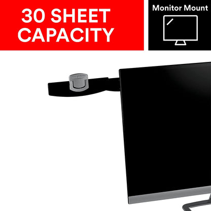 3M Monitor Mount Document Clip Copy Clip, Mounts Right or Left with Command™ Adhesive, Use on Monitors and Laptops for Easy Viewing and Reduced Clutter, Holds up to 30 Sheets, Black (DH240MB) - Dealtargets.ca