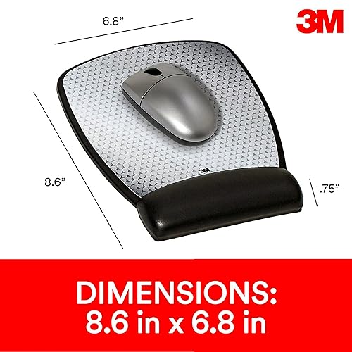 3M Precise Mouse Pad with Gel Wrist Rest, 8.6" X 6.8", Enhances Optical Mouse At Fast Speeds, Extends Battery Life of Mouse Up To 50%* 8.6" x 6.8" Surface Leatherette Cover Mouse Pad - Dealtargets.ca